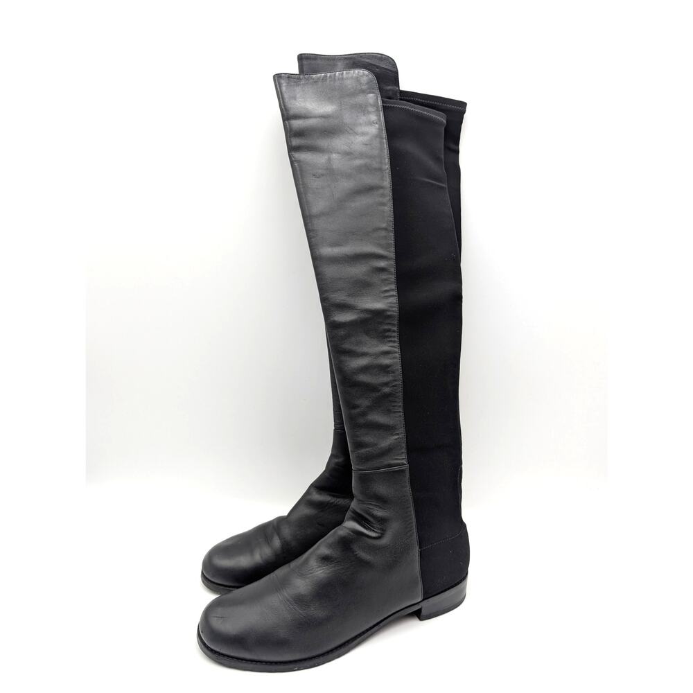 Stuart Weitzman 5050 Over the Knee Boots Women's Black Size US10M EU40.5
